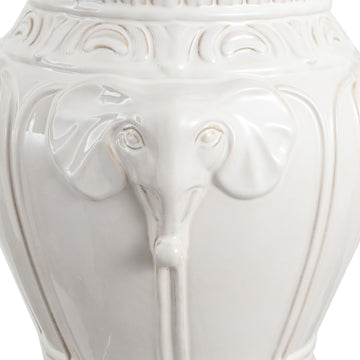 Anita 18" Classic Vintage Ceramic Indoor/Outdoor 4-Elephant Garden Stool